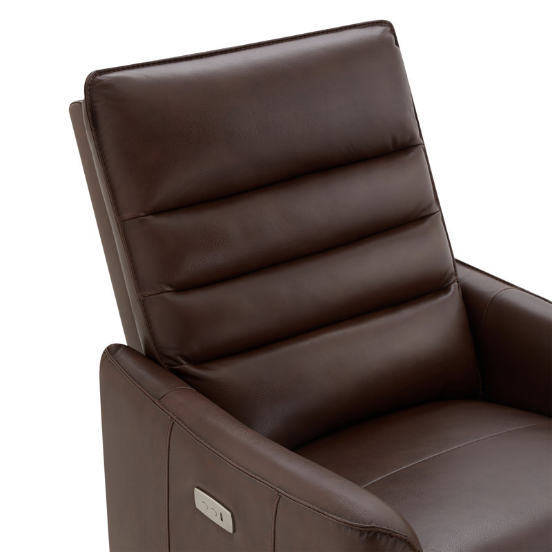 Fauteuil inclinable électrique pivotant en cuir véritable Gabi (ensemble de 2), Impression cognac