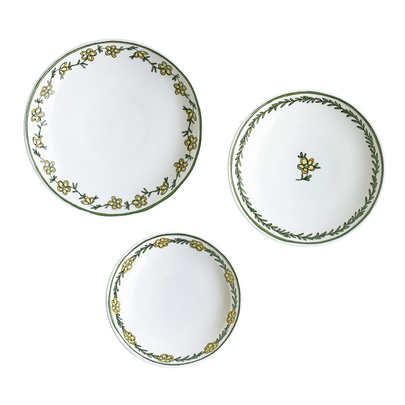 Daisy Chain 3 Piece Appetizer Plate Set