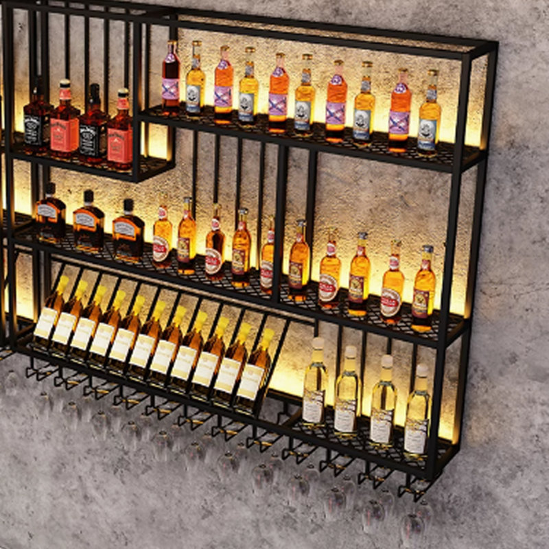 Creative multi-layer wall-mounted wine rack, 47.2" H x 118.1" W x 7.8" D