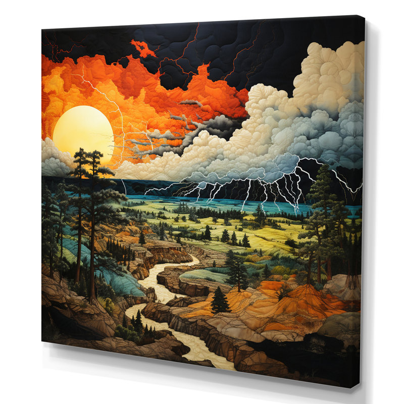 Lightning Electric Dance II - Imprimé, Toile tendue, H 24 po x l 24 po x P 1 po