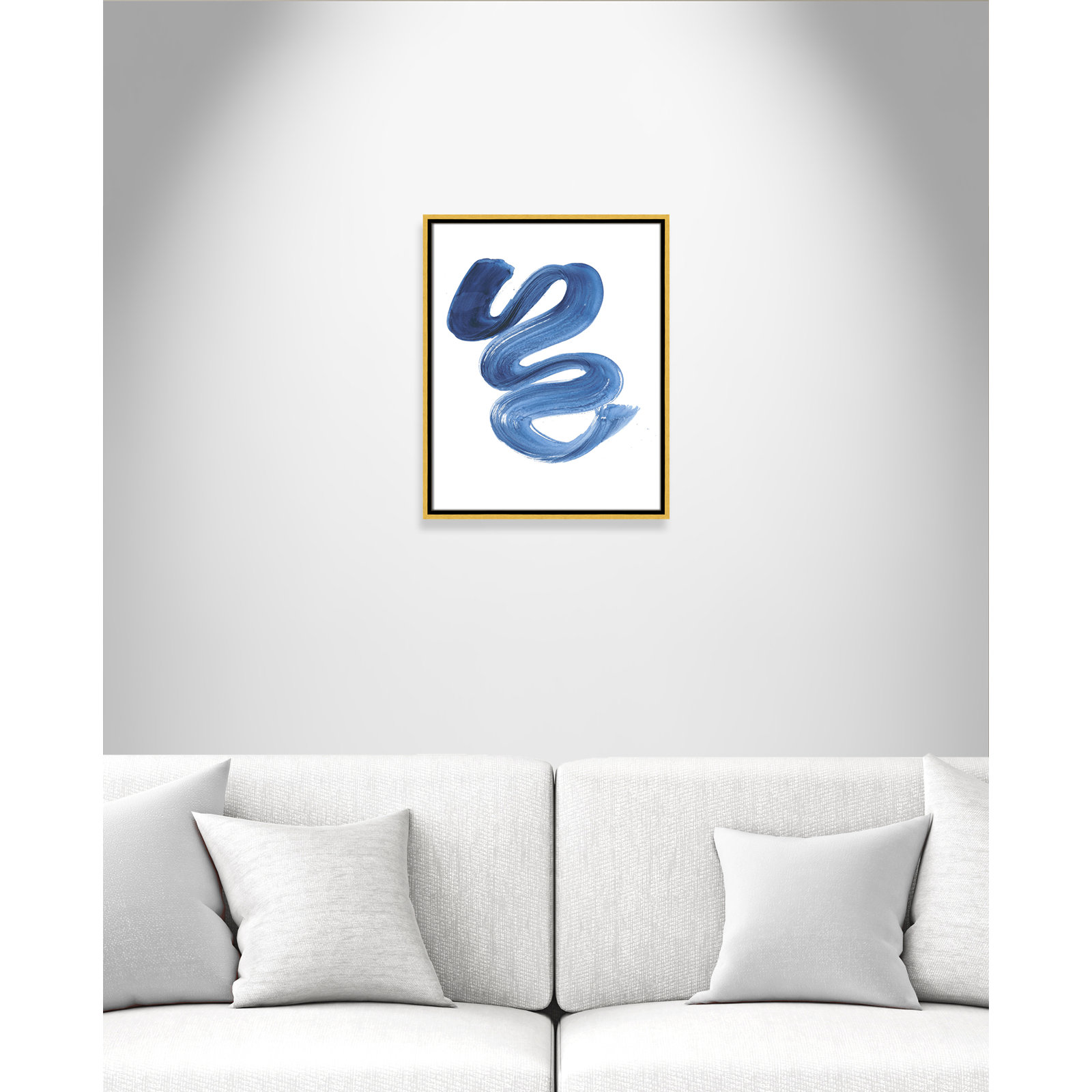 Coppola "Slinky Indigo II" Print by Filippo Ioco, 21.5" H x 17.5" W x 2" D, Gold Framed Canvas