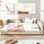 Lit plateforme tapissier grand et simple TG, lit mère et enfant, similicuir