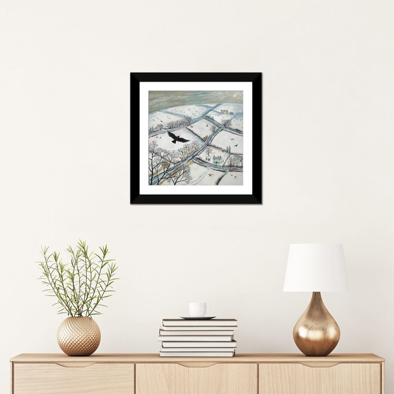 « as the oiseau », reproduction sur toile, Papier d'art encadré noir, Blanc, H 16 po x l 16 po x P 1 po