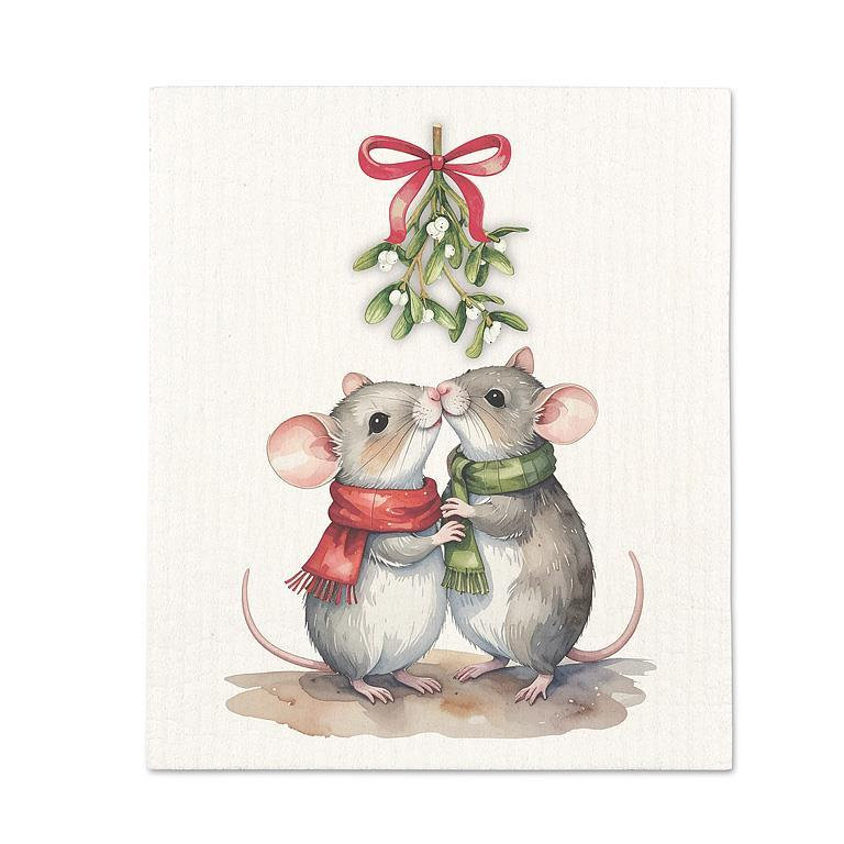 Souris sous le gui de vaisselle