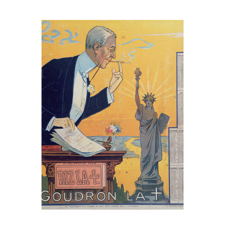«French School Woodrow Wilson Rizla», art sur toile 1920, H 19 po x l 14 po