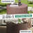 28'' Magnesium Oxide Outdoor Coffee Table with Natural Stone Textured Surface, Round, Rust Red-1251154464