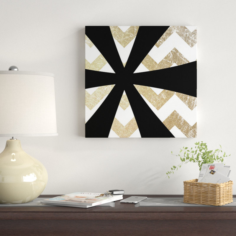 « the type astérisque », impression sur toile, H 18 po x l 18 po x P 1,5 po, Toile avec cadre noir, Pas de tapis