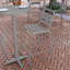 Commercial Indoor-Outdoor Restaurant Bar Height Stool with Metal Triple Slat Back-1633234372