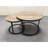 Nesting Coffee Table 2 Pieces, 27.6Inch Round Industrial Wood Style With Solid Metal Base For Living Room Bedroom Lawn (Brown Tables 2Pcs, Look Steady Frame Yard-1792918131