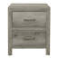 Table de chevet transitionnelle, placage en faux bois, finition gris patiné, quincaillerie en nickel | Idée de cadeau-290345008
