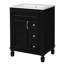 Meuble-lavabo 24 po avec lavabo en céramique, petite armoire de salle de bain moderne, 2 tiroirs et tablette réglable-354746602-354746606