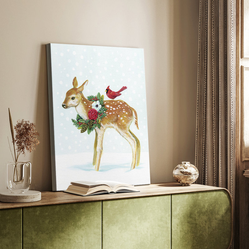 Hiver, créatures des bois avec Cardinals II - galerie sur mesure, H 18 po x l 12 po