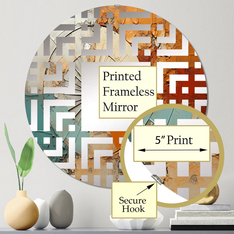 Carmino - Miroir mural carré, 23,6 po x 23,6 po
