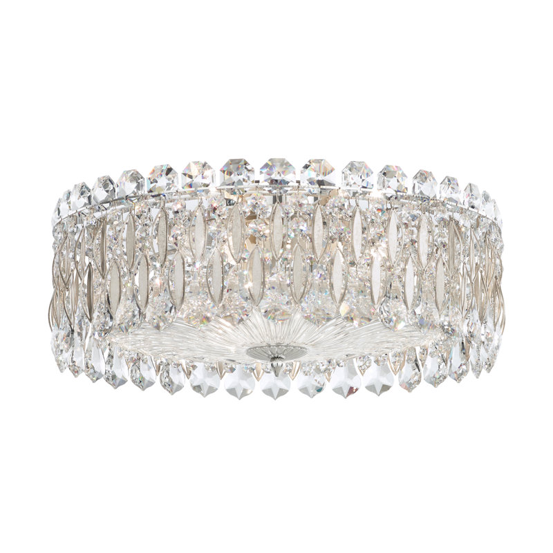 Sarella 3 - Light Flush Mount, Heritage Handcut Crystals, Antique Silver