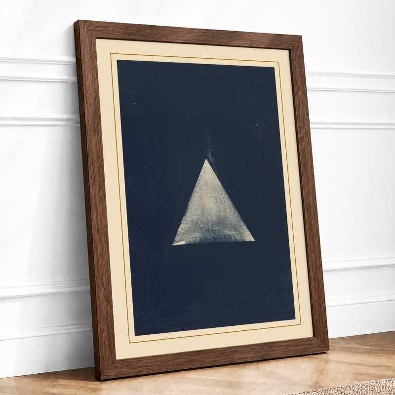 Pale Triangle Minimalist - Print, A2 - 59.4 x 42.0 cm, Walnut