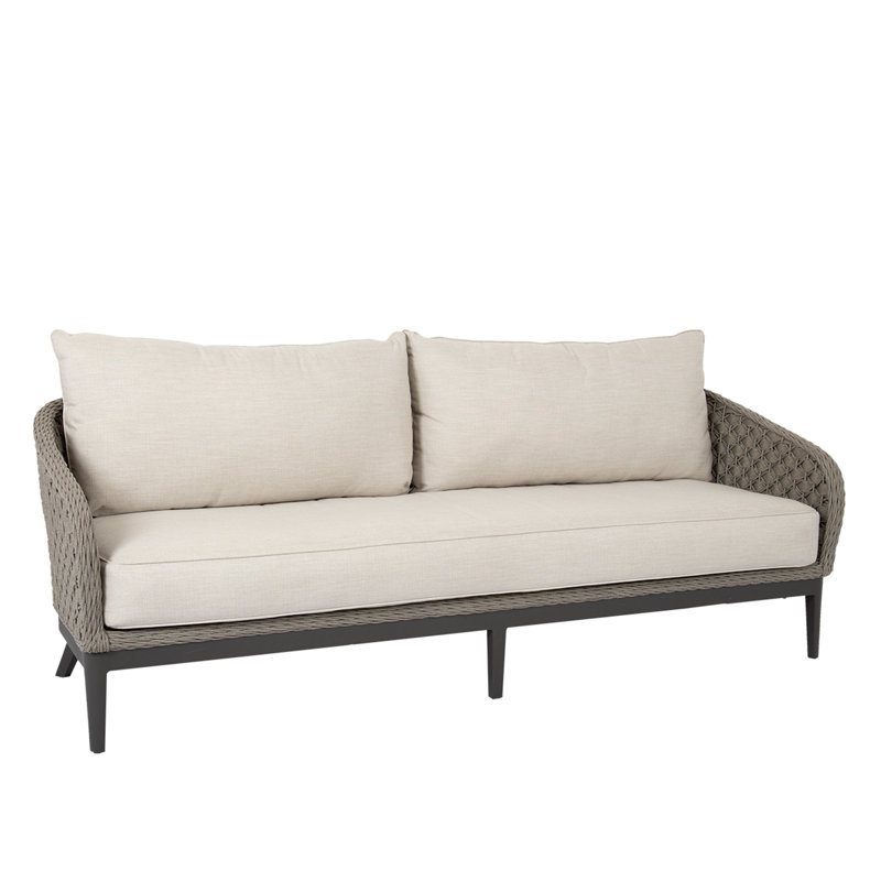 Marbella Outdoor 3 - Seat Patio Sofa, Echo Ash Sunbrella®