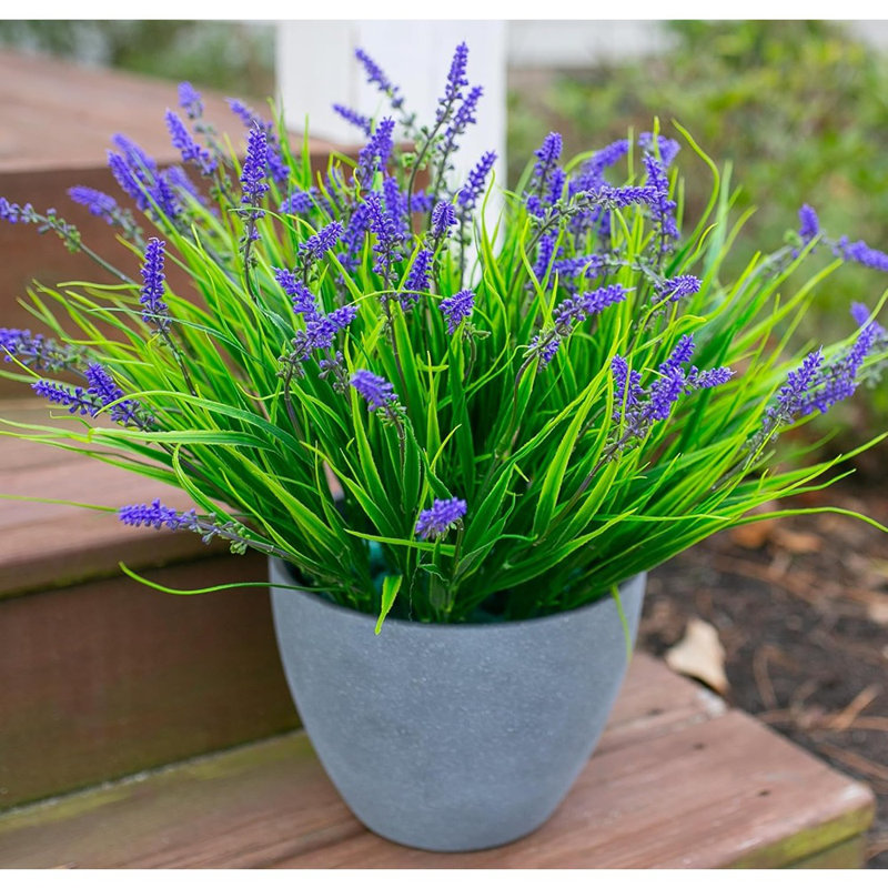 Artificial Plants Fake Flowers Monkey Grass For Outdoors...