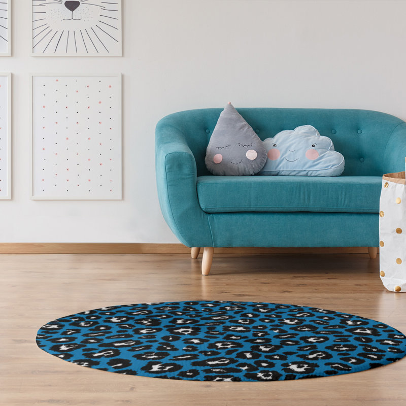 Animal Print Indoor Rug, Round 5'