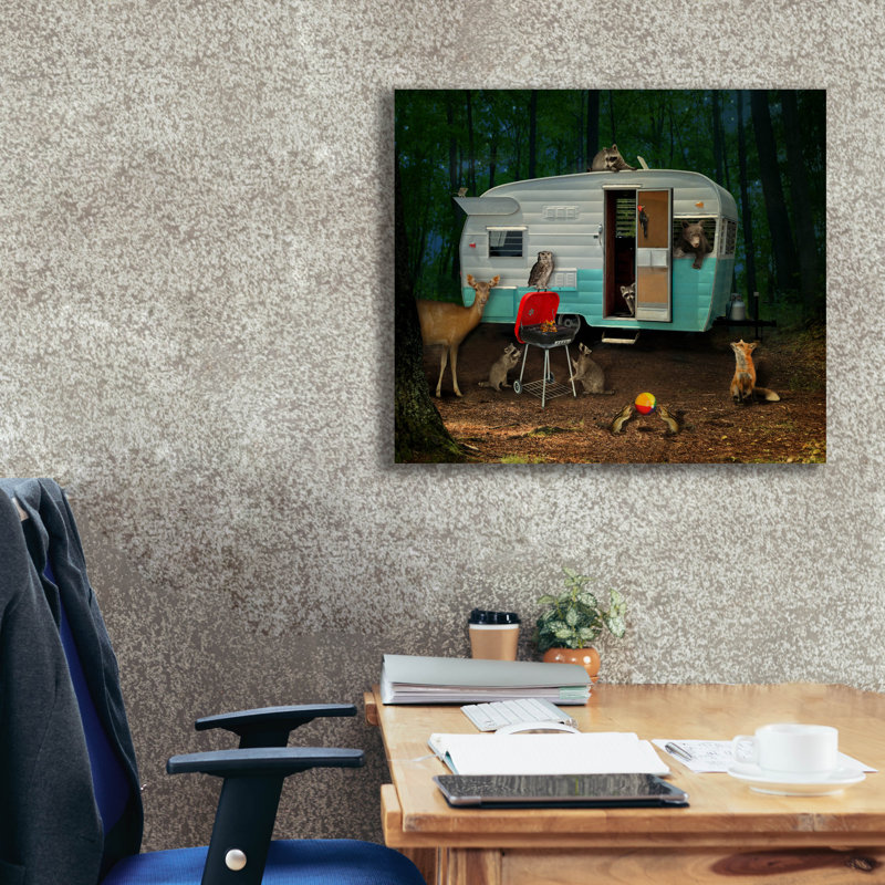  «Camping» par John Hovenstine, art mural sur toile, 30 po x 26 po