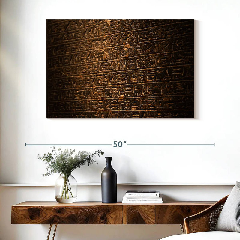 Keiri Stone Hieroglyphs Pattern, 26" H x 39" W