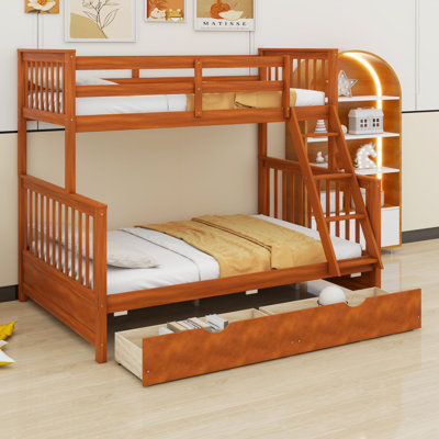 Bunk Bed With Ladders And Two Storage Drawers