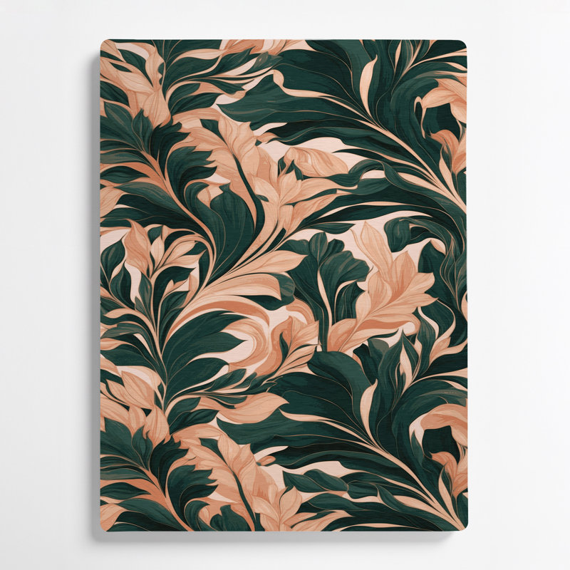 Abstrait floral 20, art mural en métal brun, H 20 po x l 30 po