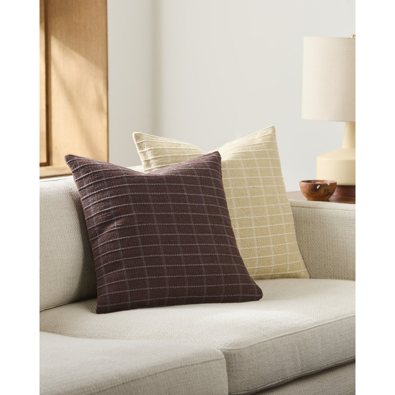 Coussin décoratif Kincaid, Brown, Square 20", Polyester