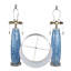 Lampe de table Azure Drift - verre d'art bleu et cristal transparent - ensemble de 2