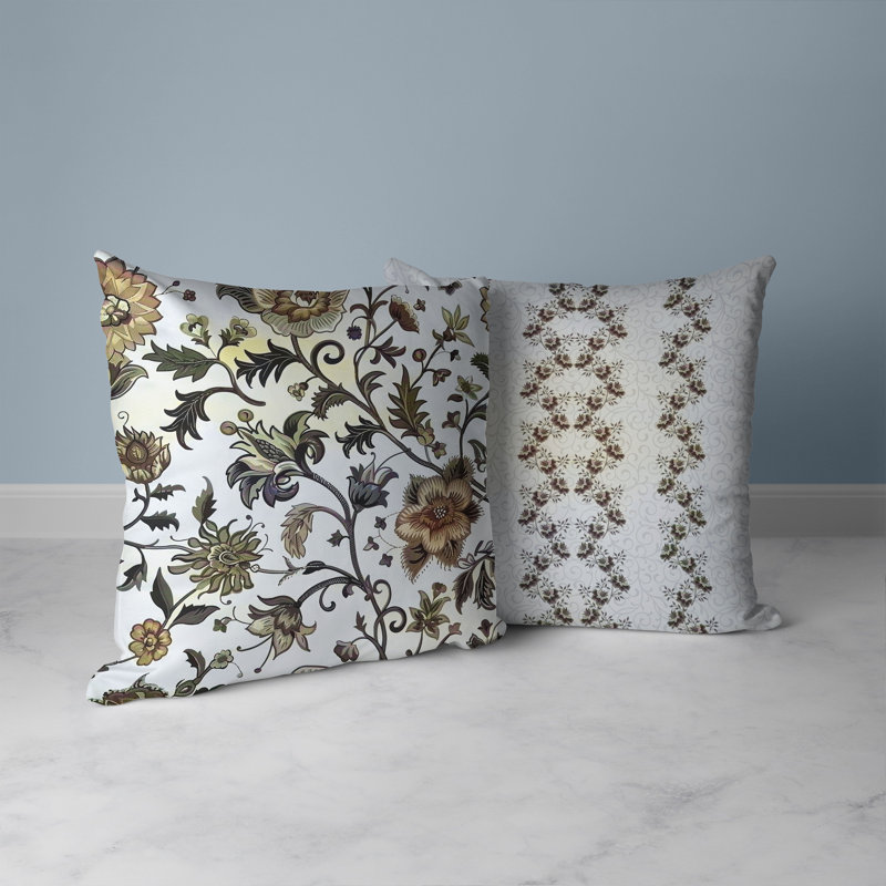 Coussin décoratif intérieur / extérieur Garden Path, H 20 po x l 20 po, Brun/vert