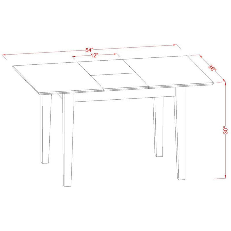 Rectangular Solid Wood Top With Butterfly Leaf Dining Table Set, Black, 5 Pieces: 1 Table, 4 Chairs, Dark Gotham Grey