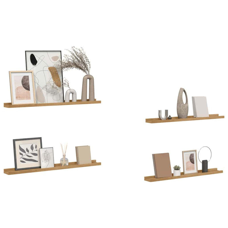 Floating Shelf, 3cm H x 80cm W x 9cm D, Brown