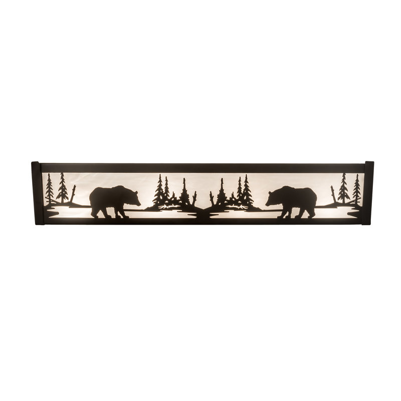 Rustic Lodge 4 - Light Bath Bar, White