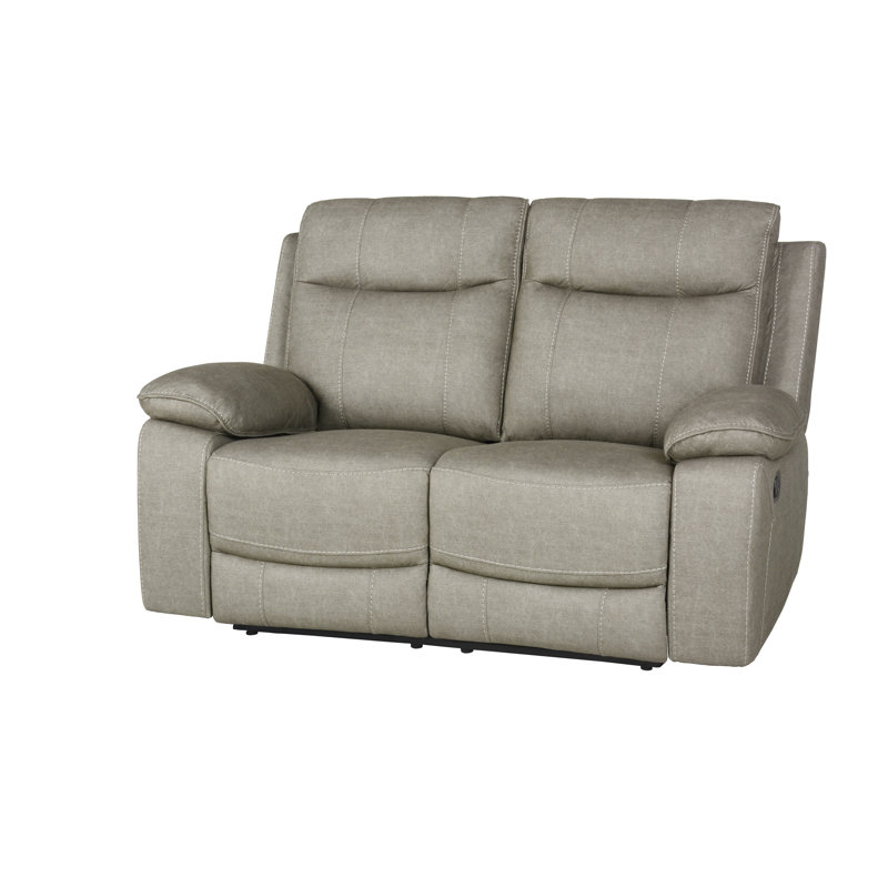 Causeuse inclinable Comfynest, Cuir véritable taupe
