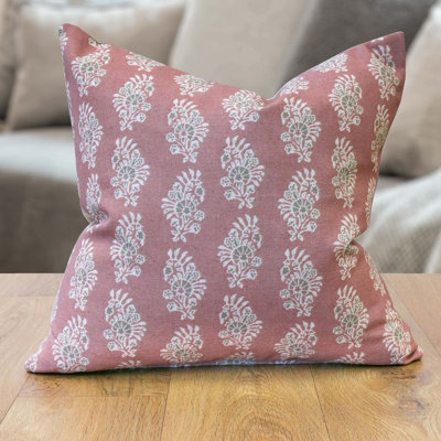 Paisley Beige and Pink Cushion