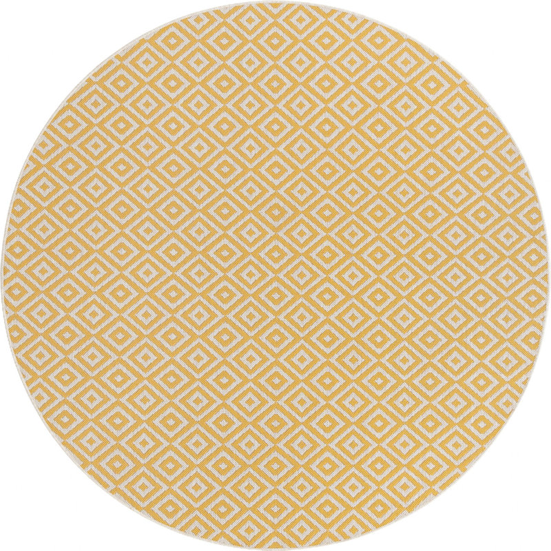 Tapis d'extérieur couleur or, Rond 6 pi 7 po