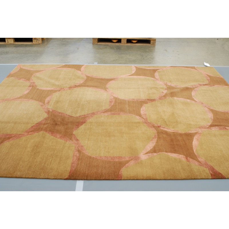 Tranquility Geometric Area Rug in Brown/Pink, Rectangle 8' x 10'