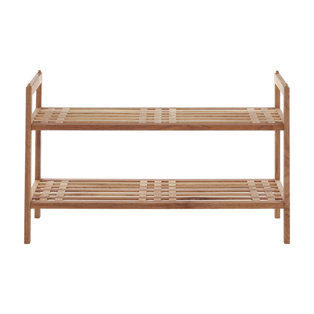 12 Pair Stackable Solid Wood Shoe Rack