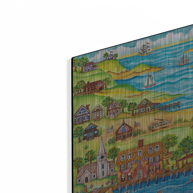 Art mural en métal Red Barrel Studio® «Maine Coast juillet 4ème» par Andrea Strongwater, H 12 po x l 16 po