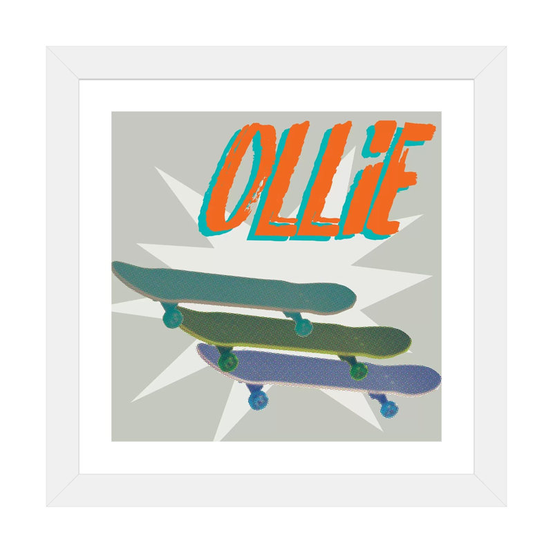 Décoration murale pour enfants Sk8r IV, H 24 po x l 24 po x p 1 po, Papier encadré blanc
