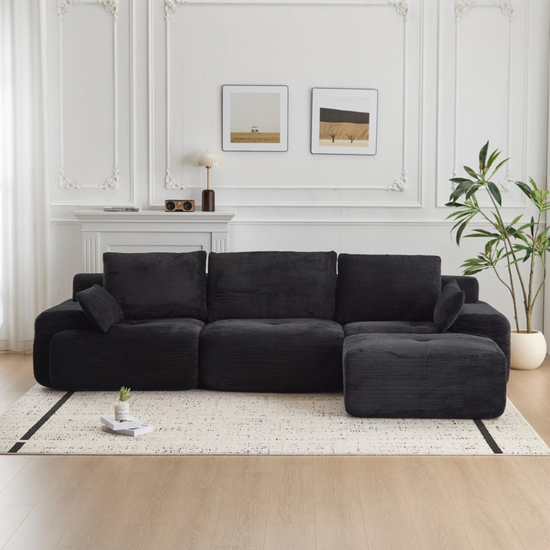 Canapé modulaire personnalisable en velours côtelé - Canapé en mousse à mémoire de forme sans assemblage pour animaux de compagnie