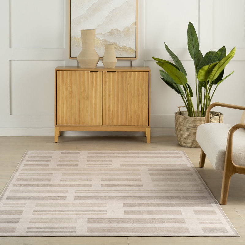 Tapis à rayures Isyra, Rectangulaire 8 pi x 10 pi