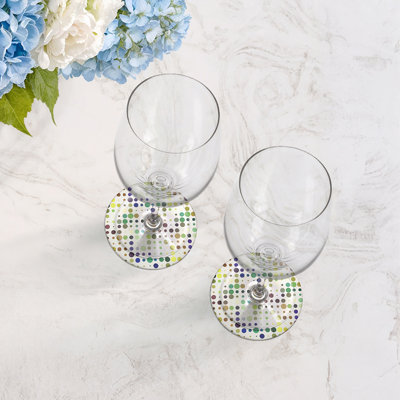 Sous-verres ronds en cuir végétalien Mod Confetti Granada