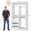 36" Closet System With 3 Drawers And 2 Rods, Shoes Storage With Hutches-2079887485