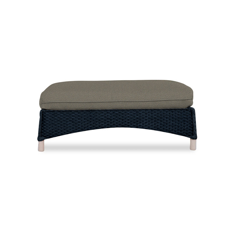 Mandalay Outdoor Ottoman, Callen Celadon, Ebony