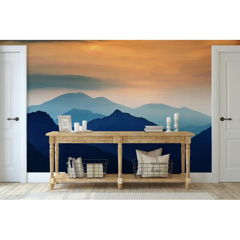 Papier peint brume coucher de soleil Sunset Mountain, L 50 po x l 75 po