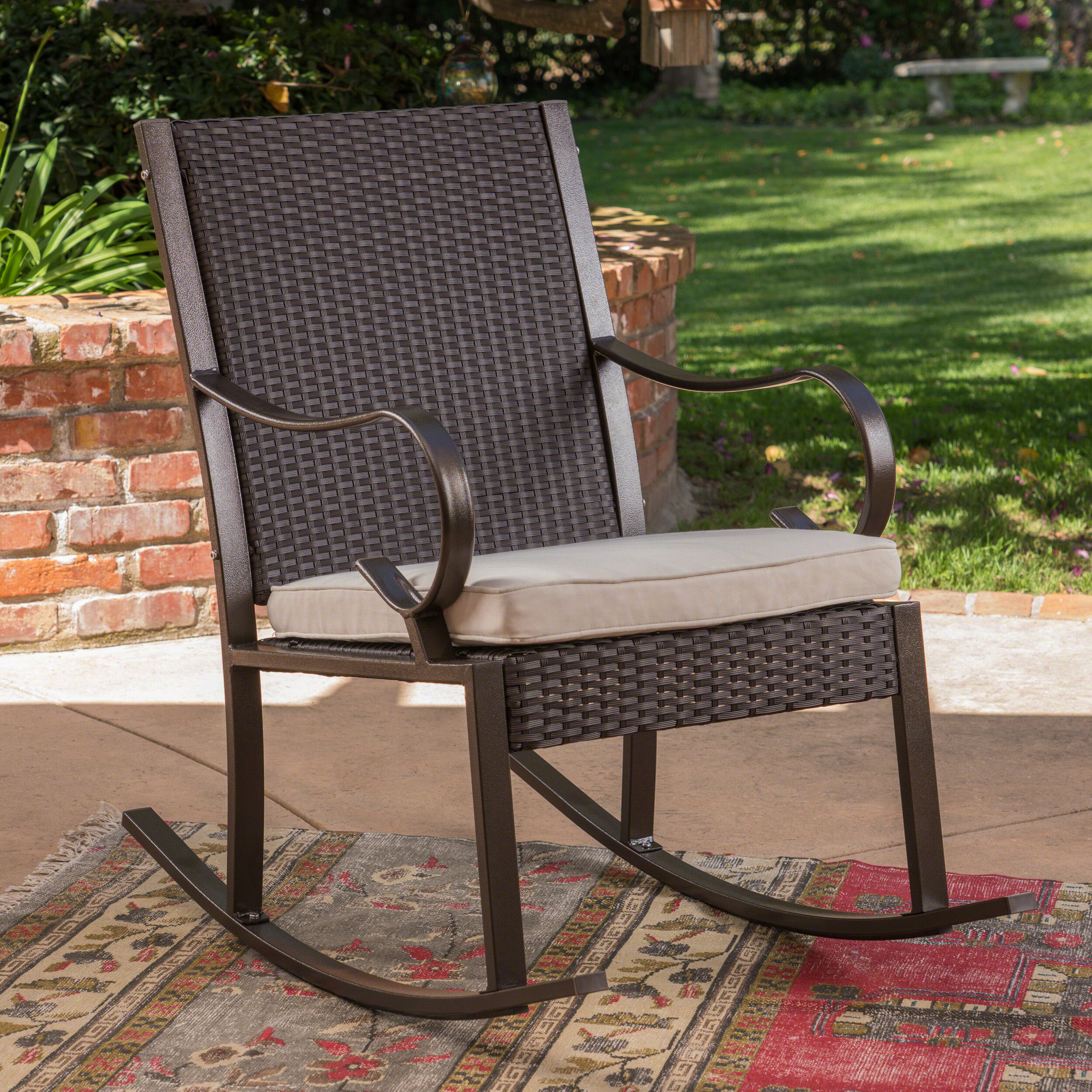 Gurganus cocoon patio chair with online cushion