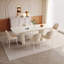 62.99" Modern Rectangle Cream White Dining Table Set with 6 Chairs for Kitchen, Bar, Living Room -539630174-570360555