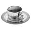 Tasses et soucoupes - Service pour 4 - Argent