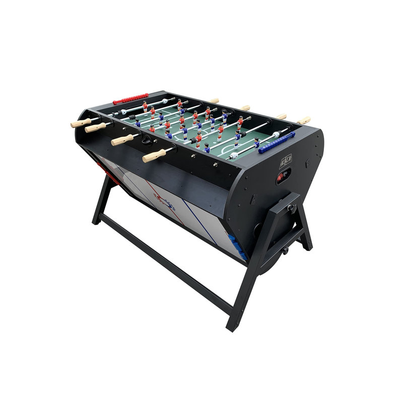 Triplex 55" Black and Wood 3-in-1 Rotating Game Table