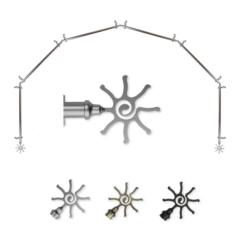 Ensemble de quincaillerie à rideaux simple &-side bay Ruben, 28 à 48 po (de chaque côté), Nickel satiné
